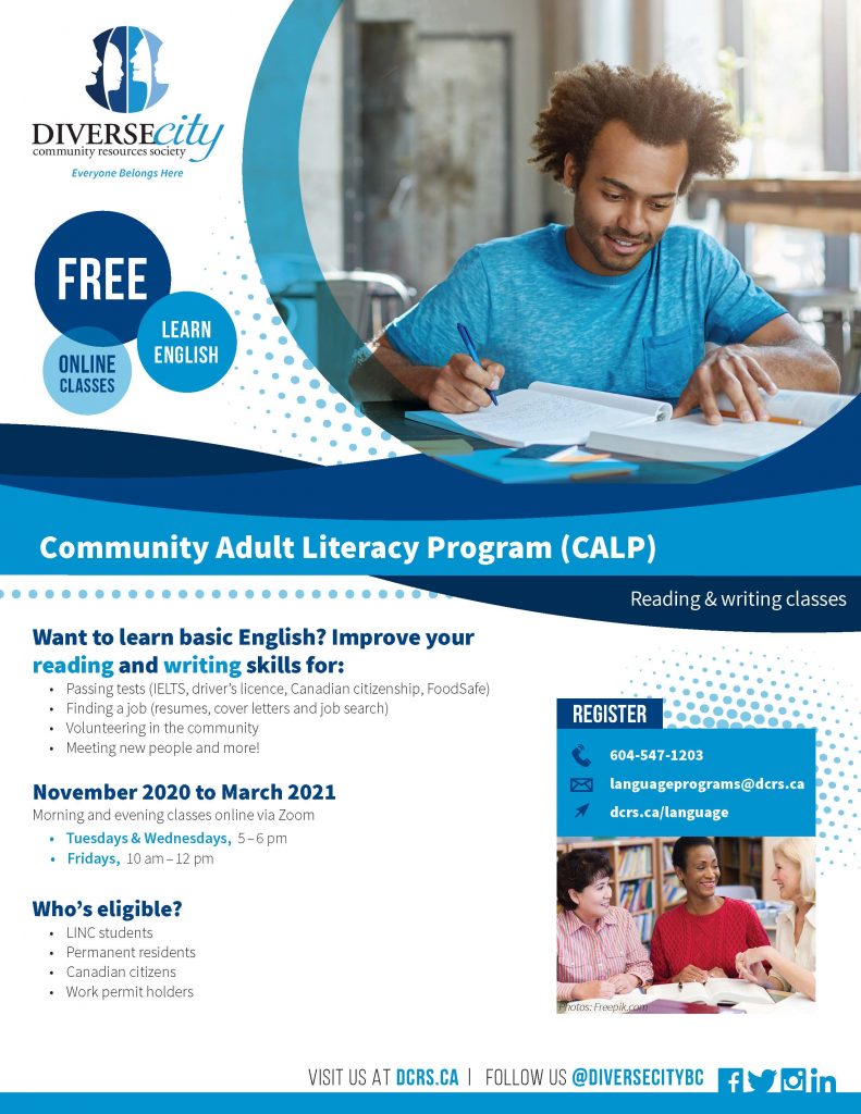 Community Adult Literacy Program (CALP) (Online) - DIVERSEcity ...