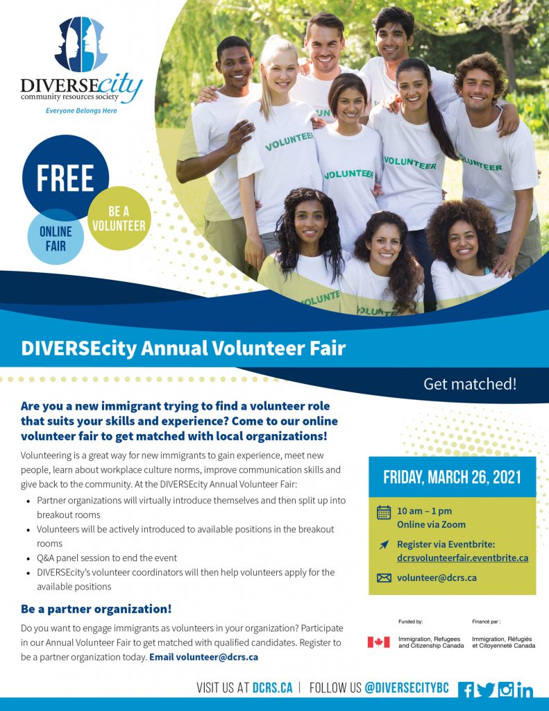 DIVERSEcity Annual Volunteer Fair - DIVERSEcity Community Resources Society