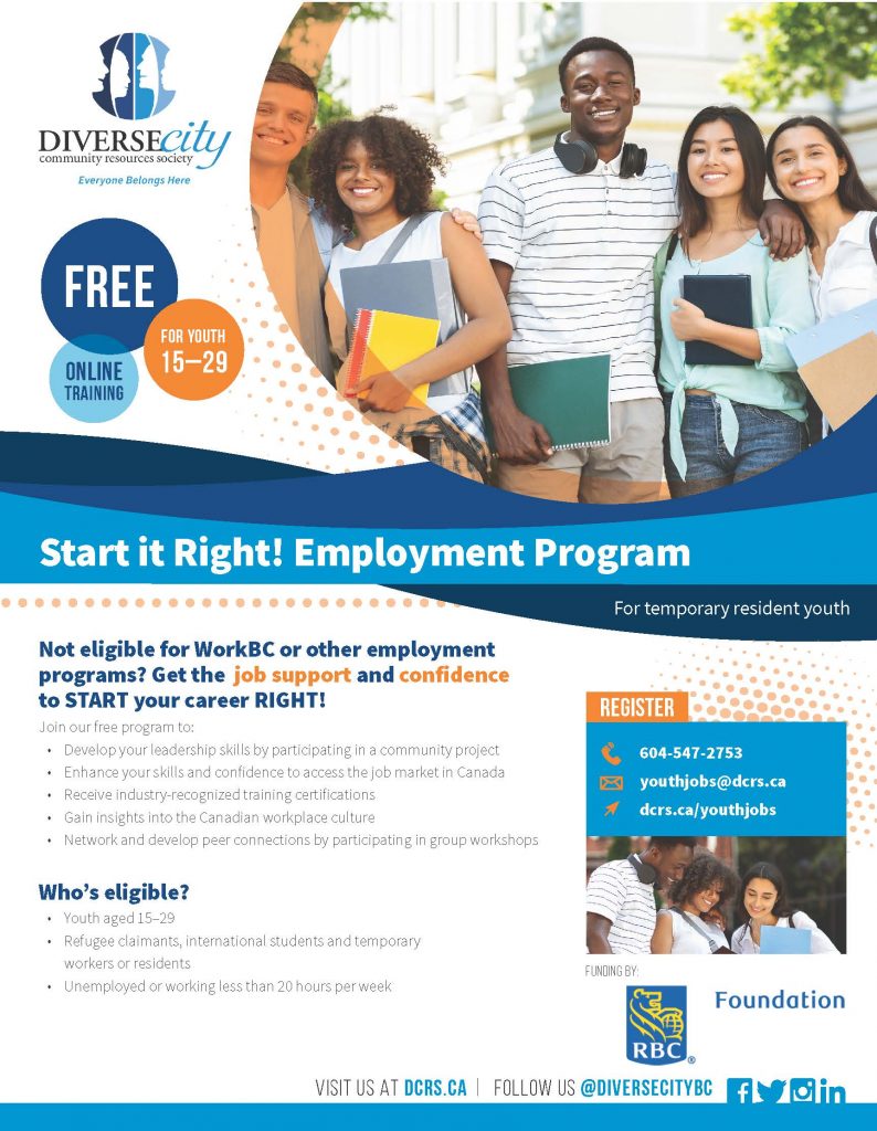 Start it Right! Youth Employment Program (Online) - DIVERSEcity ...